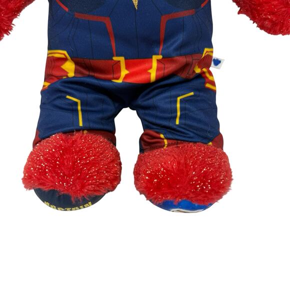 Build a Bear Captain Marvel Plush Red Glitter Bear Superhero Stuffed Animal 16" - Picture 8 of 15